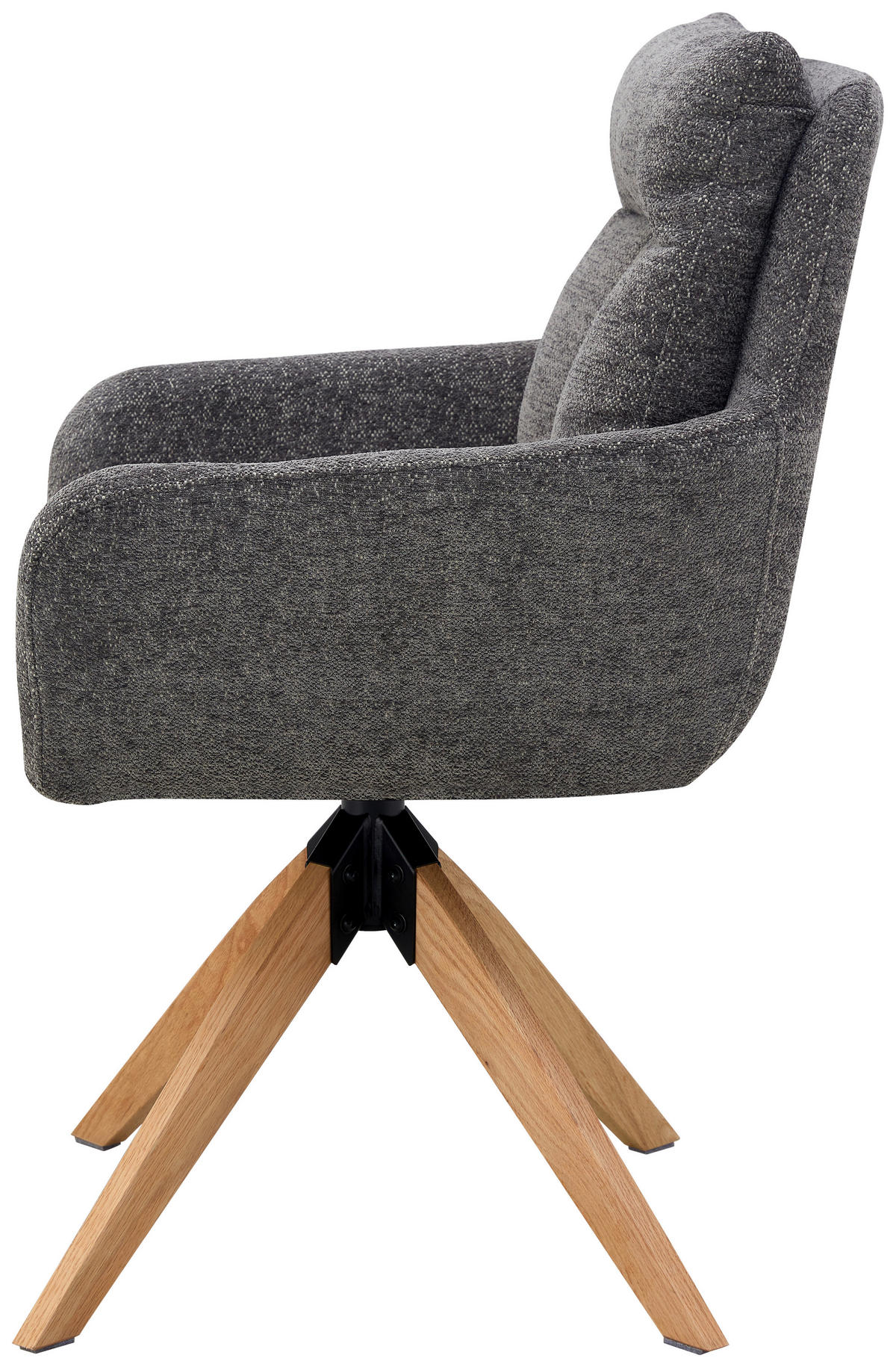 ARMLEHNSTUHL  in Eisen Webstoff  - Naturfarben/Grau, KONVENTIONELL, Holz/Textil (59/92/63cm) - Livetastic