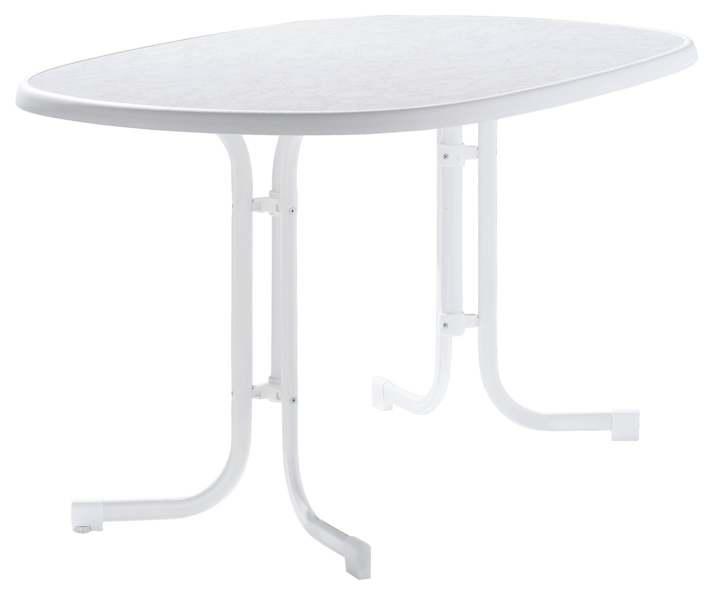 GARTENTISCH 140/90/72 cm Holzwerkstoff oval  - Weiß, MODERN, Holzwerkstoff/Metall (140/90/72cm) - Sieger