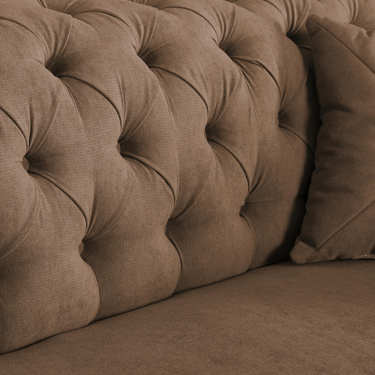 3-SITZER-SOFA Mikrofaser Cappuccino  - Braun/Cappuccino, Design, Holz/Textil (232/79/97cm) - Livetastic