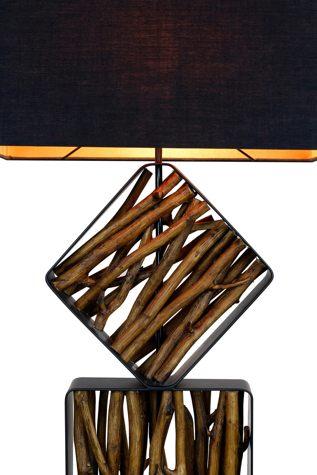 STEHLEUCHTE  40/155/20 cm   - Goldfarben/Schwarz, Design, Holz/Textil (40/155/20cm) - P & B