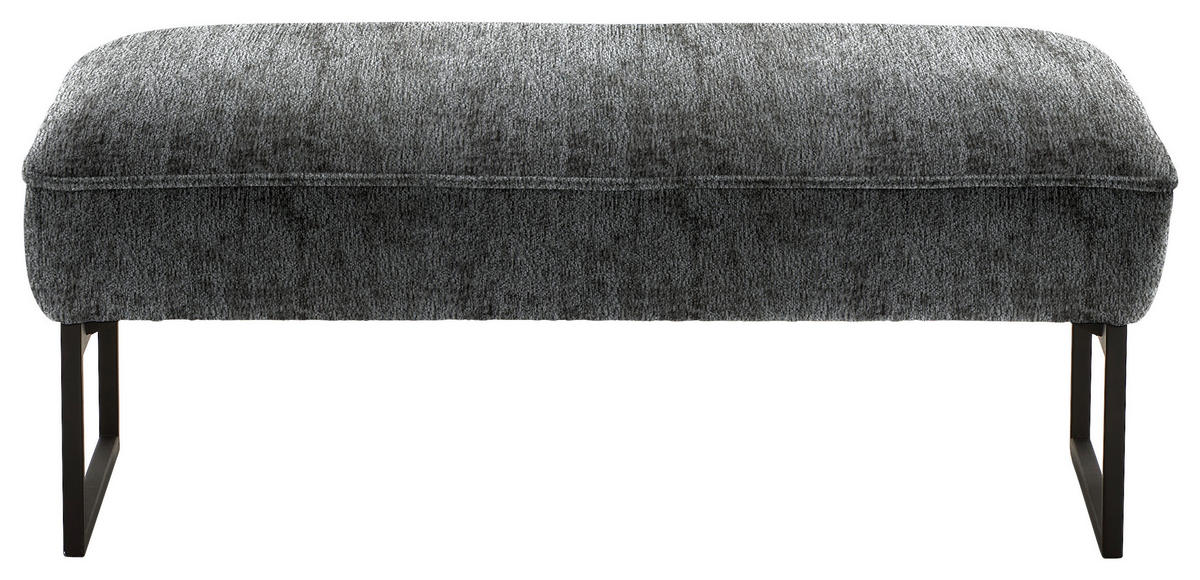 HOCKERBANK in Textil Anthrazit  - Anthrazit, Design, Textil/Metall (108/46/64cm) - Joop!