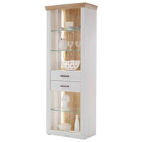 VITRINE in Eichefarben, Pinienfarben  - Eichefarben/Graphitfarben, Design, Glas/Holzwerkstoff (71/205/40cm) - MID.YOU