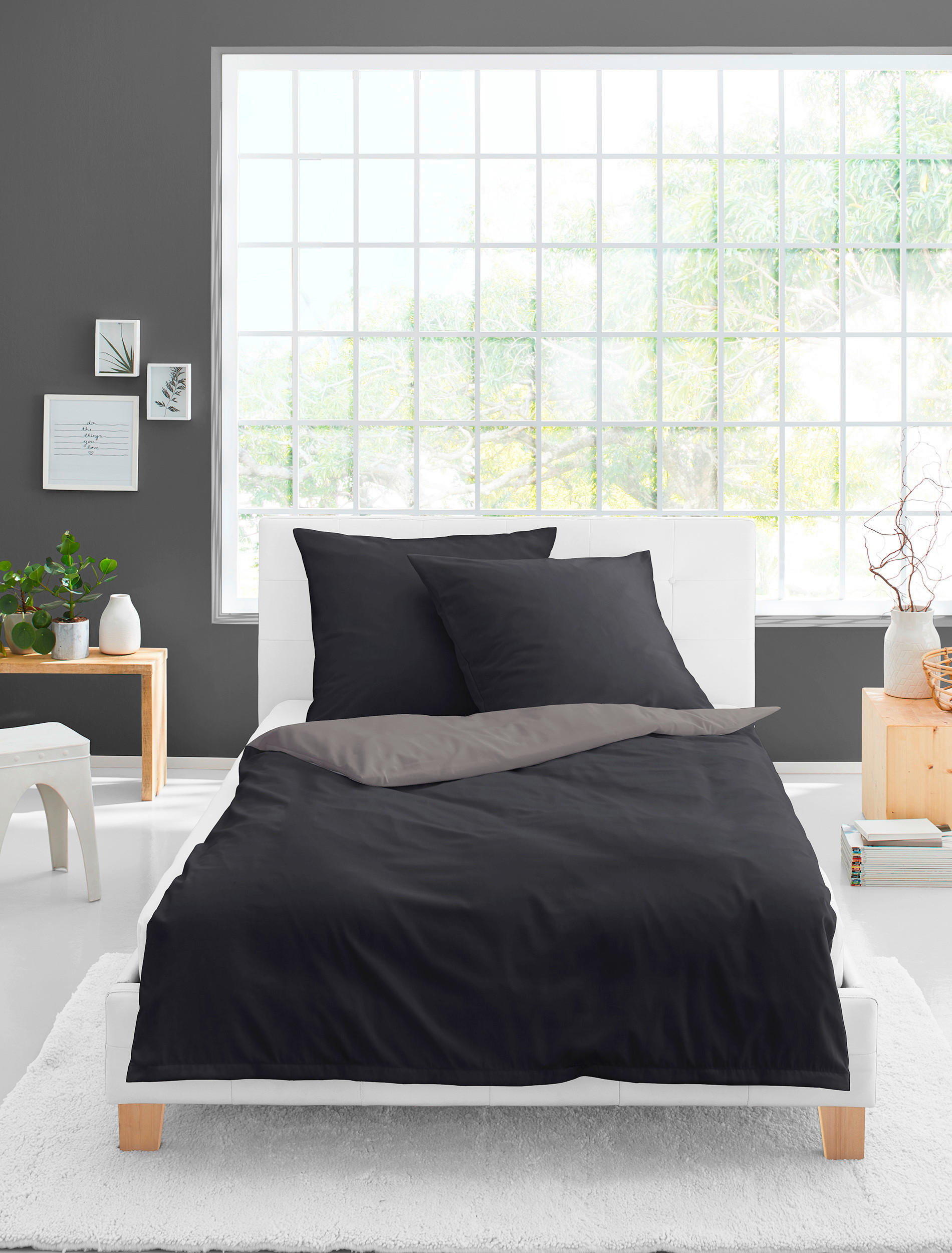 BETTWÄSCHE Renforcé 240/220 cm  - Anthrazit, Basics, Textil (240/220cm) - Bierbaum