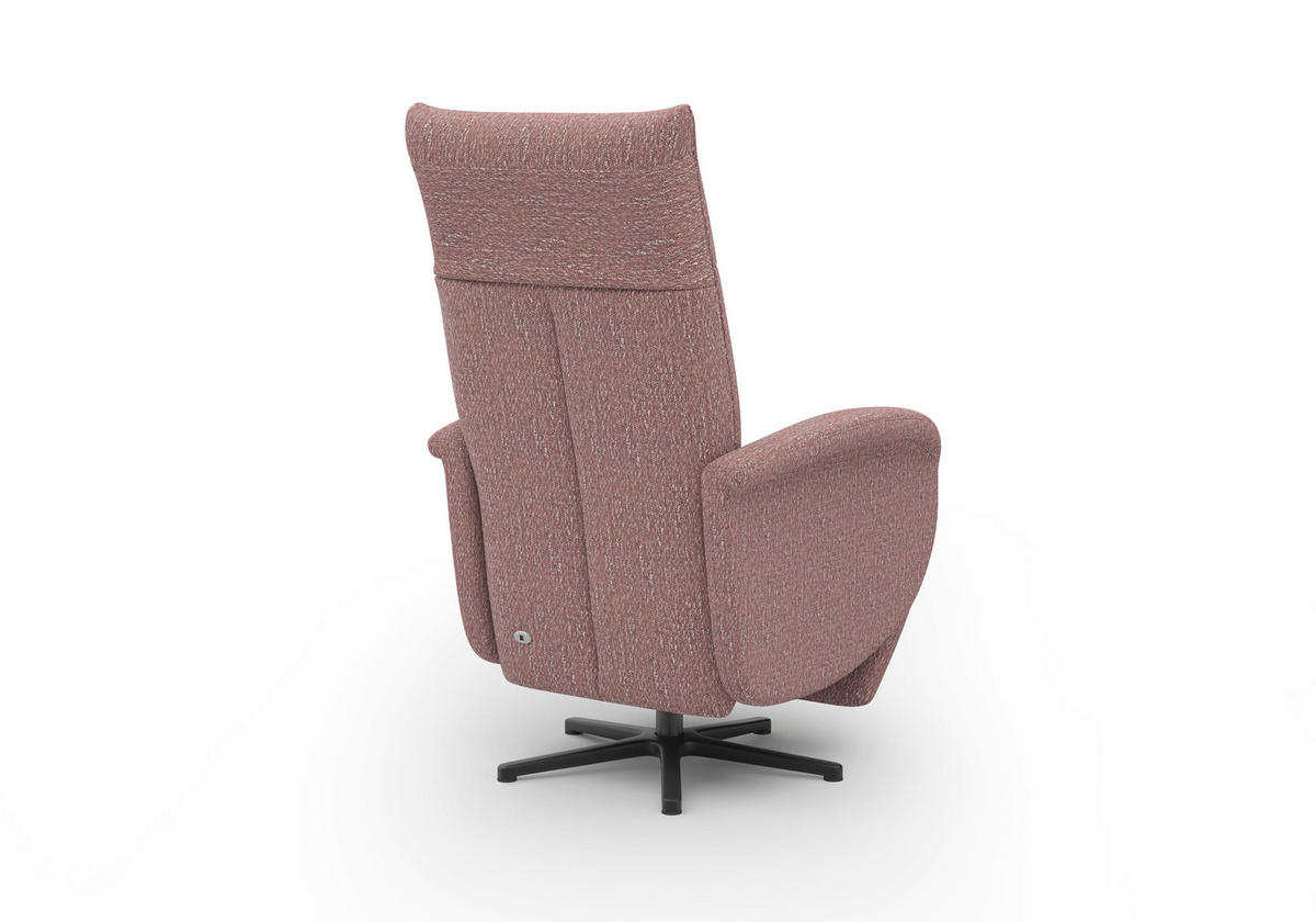 RELAXSESSEL GLENDALE E Chenille Kopfteilverstellung, Rücken echt    - Aubergine/Schwarz, KONVENTIONELL, Textil/Metall (75/112/82cm) - Sit & More