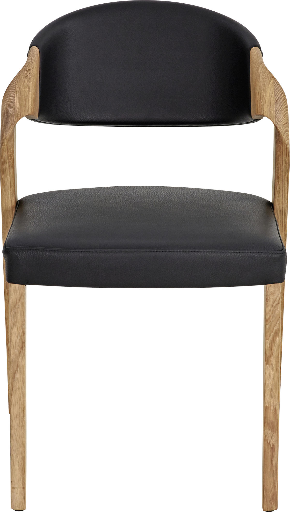 ŽIDLE, černá, barvy dubu - černá/barvy dubu, Natur, dřevo/kůže (53/82/57cm) - Voglauer