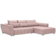 ECKSOFA in Webstoff Rosa  - Silberfarben/Rosa, MODERN, Kunststoff/Textil (304/218cm) - Carryhome