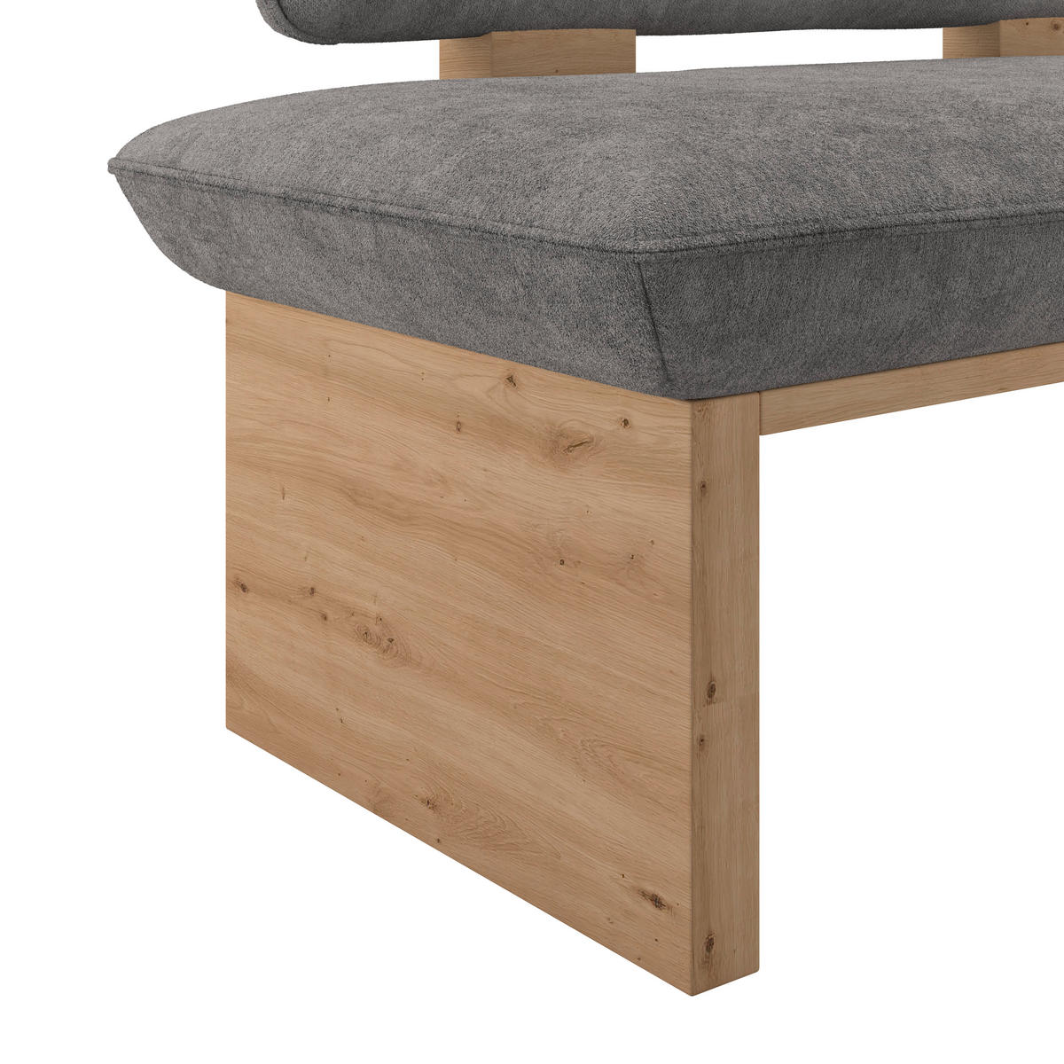 SITZBANK 140/87/67 cm Webstoff Grau  - Eichefarben/Schwarz, KONVENTIONELL, Textil (140/87/67cm) - James Wood