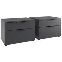 NACHTKÄSTCHENSET 54/44/41 cm  in Graphitfarben  - Schwarz/Graphitfarben, Design, Holzwerkstoff/Kunststoff (54/44/41cm) - Boxxx