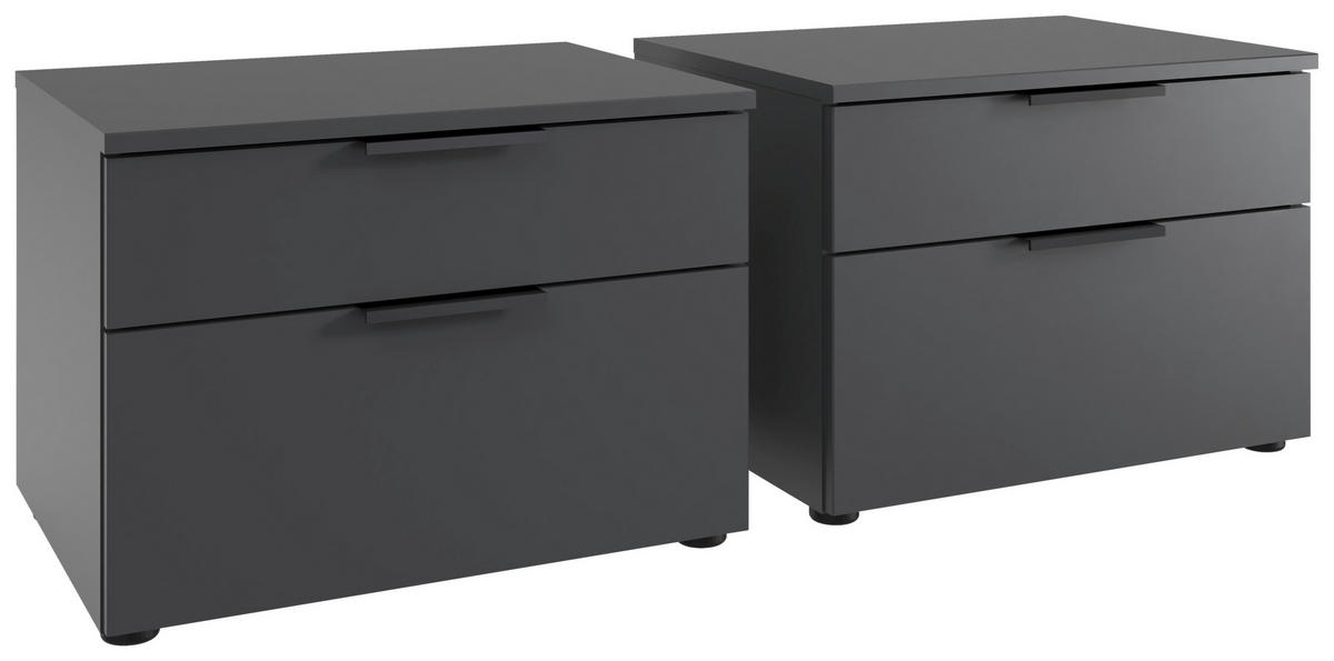 NACHTKÄSTCHENSET 54/44/41 cm  in Graphitfarben  - Schwarz/Graphitfarben, Design, Holzwerkstoff/Kunststoff (54/44/41cm) - Boxxx