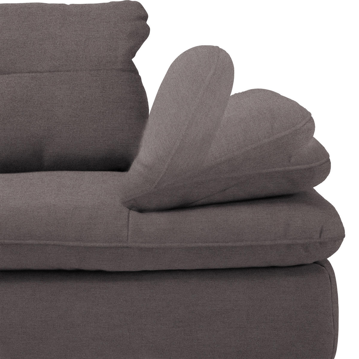 ECKSOFA in Flachgewebe Graphitfarben  - Schwarz/Graphitfarben, Design, Textil/Metall (271/344cm) - Chilliano