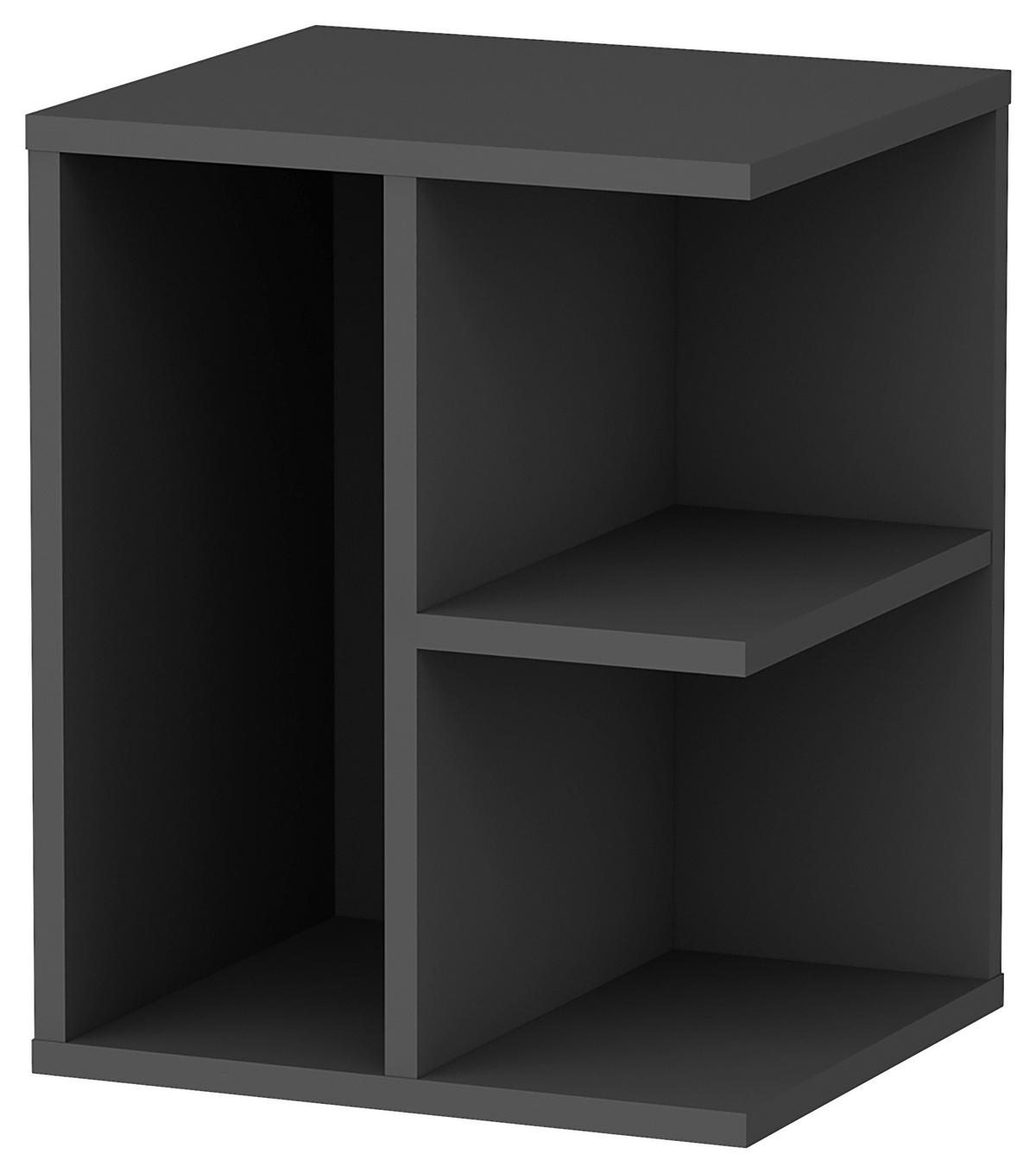 NACHTTISCH 40/50/39,6 cm  in Anthrazit, Walnussfarben  - Anthrazit/Walnussfarben, Design, Holzwerkstoff (40/50/39,6cm) - MID.YOU