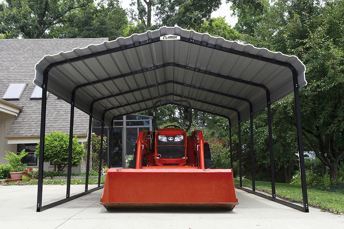CARPORT - Schwarz/Grau, Basics, Metall (370/260/600cm)