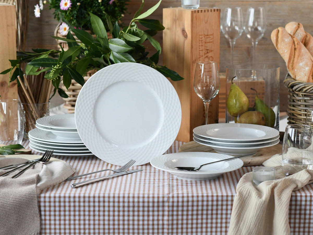 TAFELSERVICE Polo 12-teilig  - Weiß, Basics, Keramik - Creatable