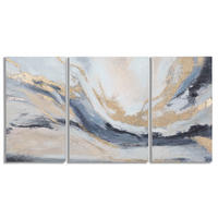 LEINWANDBILD Abstraktes Blau, Grau, Goldfarben  - Blau/Goldfarben, Basics, Holz/Textil (150/80/2.7cm)
