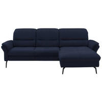 ECKSOFA in Flachgewebe Blau  260/181 cm  - Blau/Schwarz, KONVENTIONELL, Textil/Metall (260/181cm) - Beldomo Speed