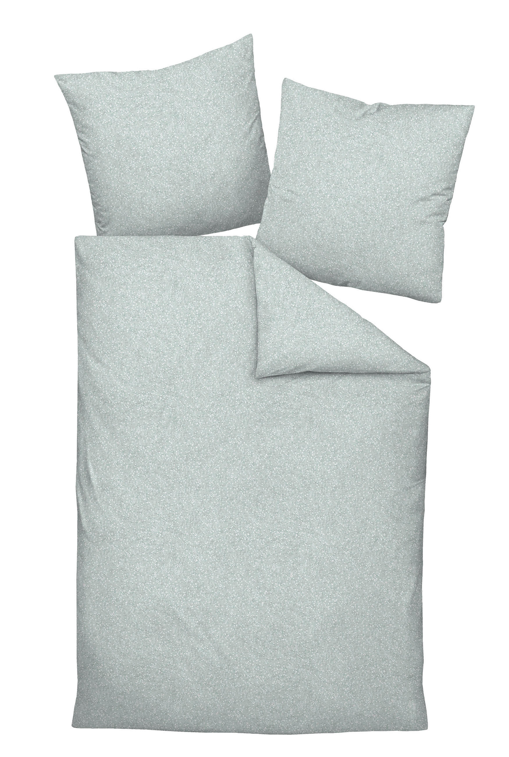 POSTELJNINA MILANO 135/200 cm mako saten zelena, žajbljevo zelena  - zelena/žajbljevo zelena, Konvencionalno, tekstil (135/200cm) - Janine