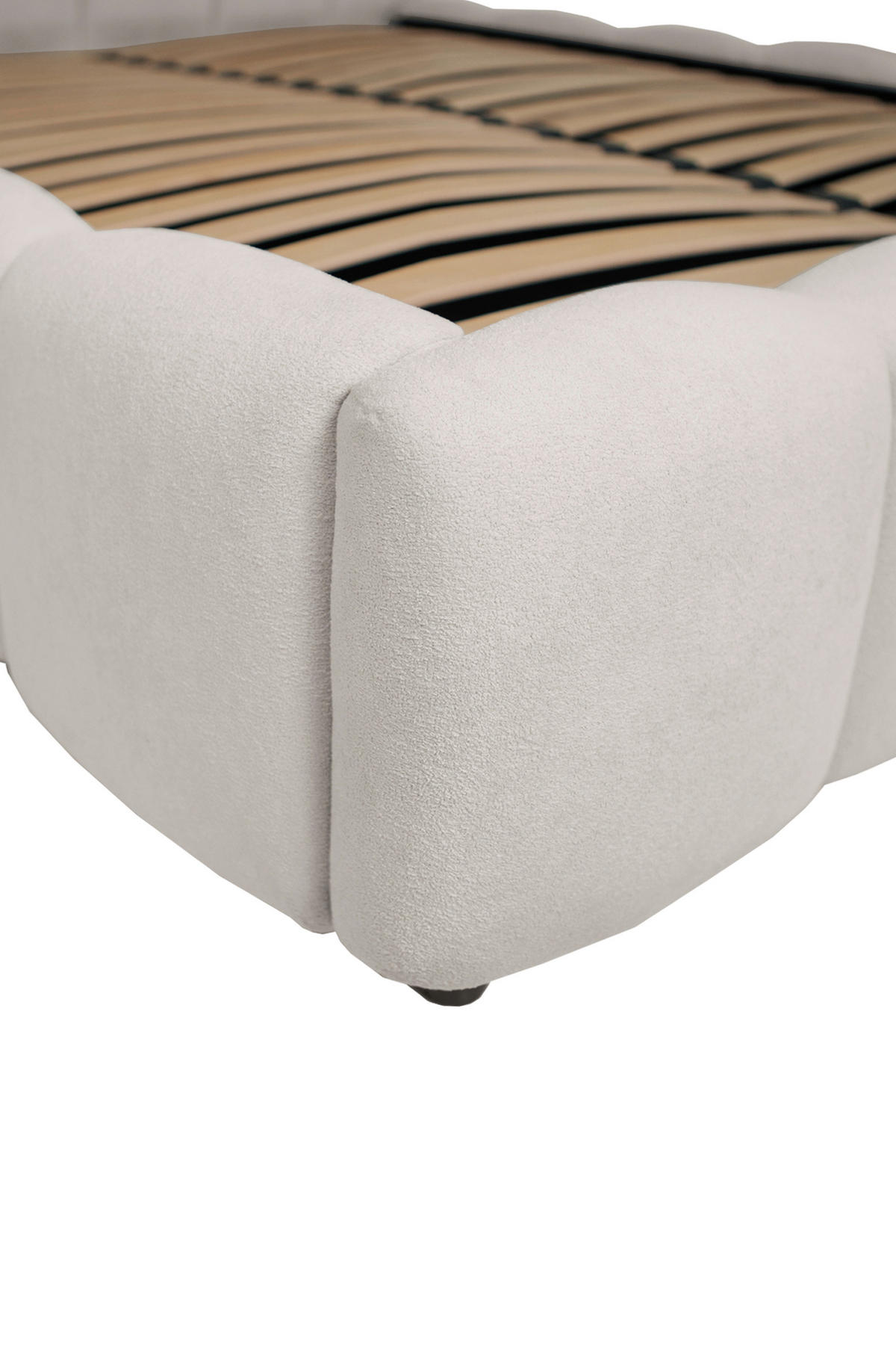 POLSTERBETT Cloudy Lattenrost, Bettkasten 180/200 cm  in Creme  - Creme/Schwarz, KONVENTIONELL, Holz/Kunststoff (180/200cm) - Boxxx