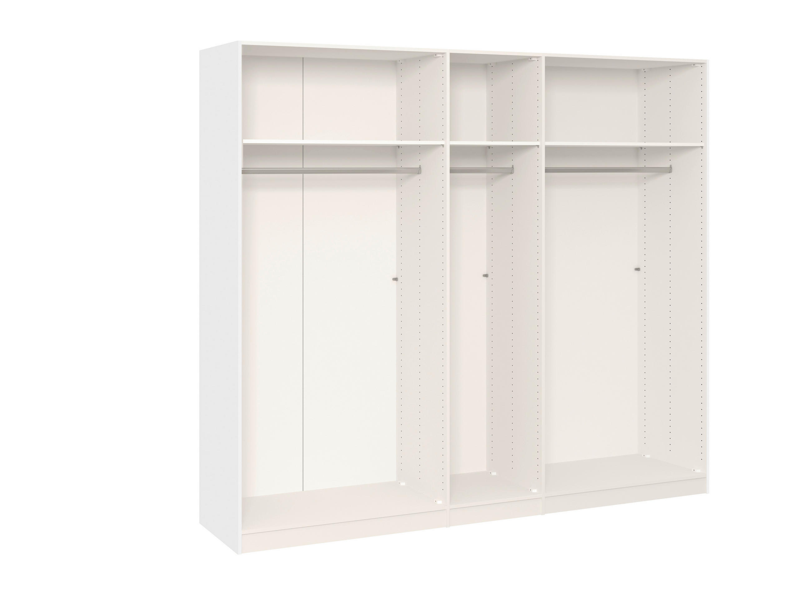 Thumbnail - Boxxx Drehtürenschrank, Weiß, Holzwerkstoff, 3 Fächer, 253x195x59 cm, erweiterbar, Beimöbel erhältlich, umfangreiches Zu...
