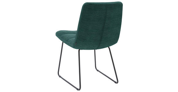 STUHL  in Cord Textil  - Schwarz/Grün, Design, Textil/Metall (52/88/66cm) - Dieter Knoll