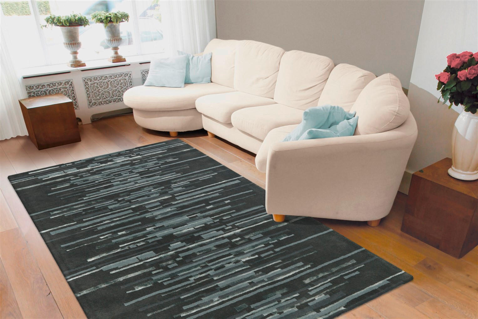 FLACHWEBETEPPICH 170/240 cm Anthrazit  - Anthrazit, Design, Textil (170/240cm) - Novel