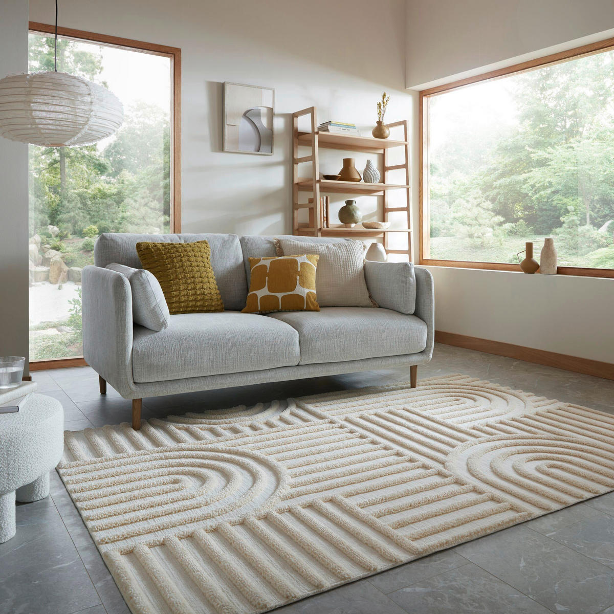 HOCHFLORTEPPICH 133/190 cm Elara Elfenbein rechteckig  - Elfenbein, Basics, Kunststoff/Textil (133/190cm) - Flair Rugs