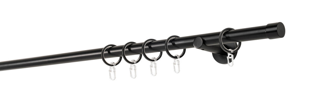 VORHANGSTANGENSET 320 cm  - Schwarz, Basics, Metall (320cm)