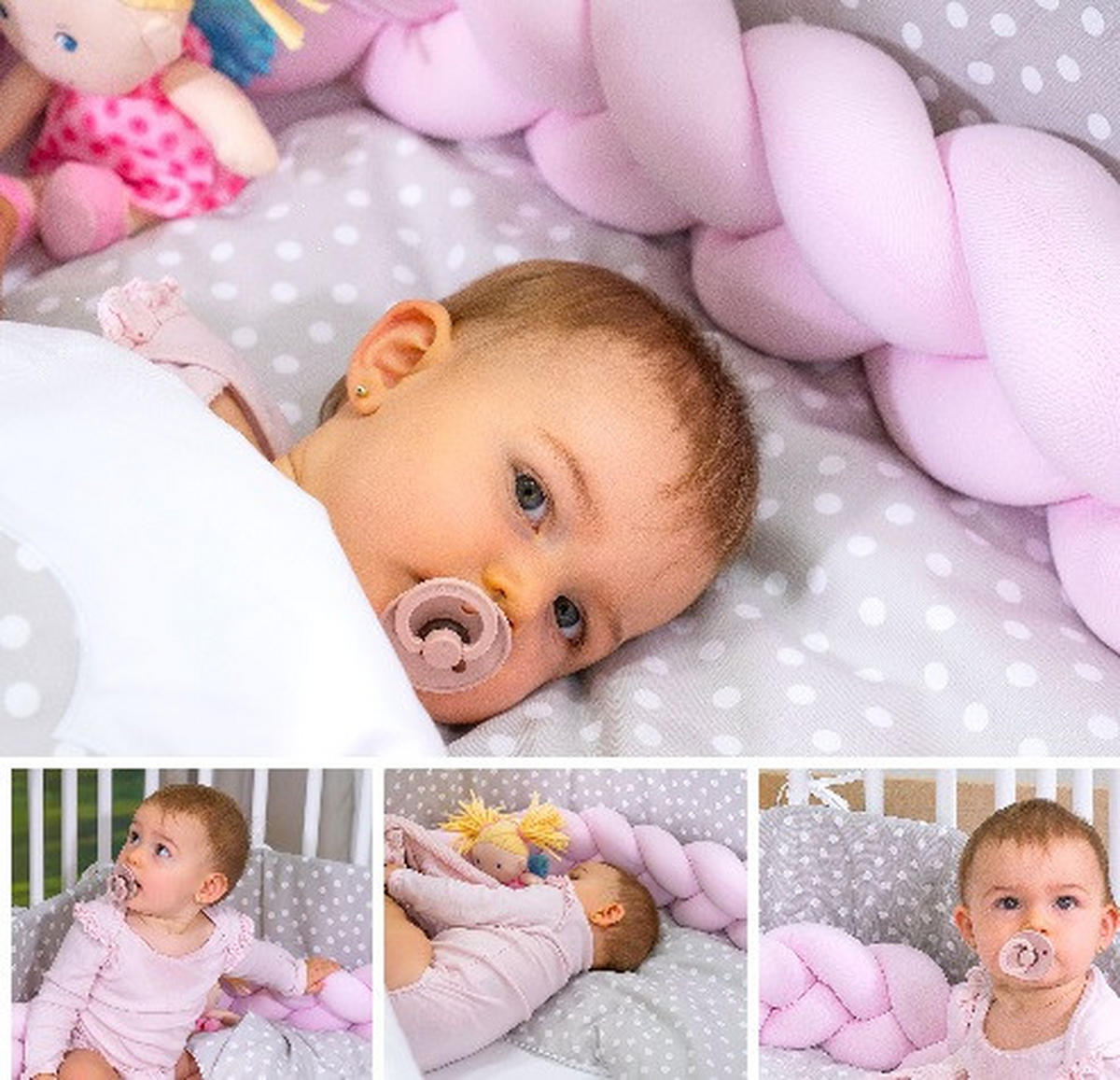 NESTCHENSCHLANGE Babybay  180/9/9 cm   - Beige/Rosa, Basics, Textil (180/9/9cm) - Babybay