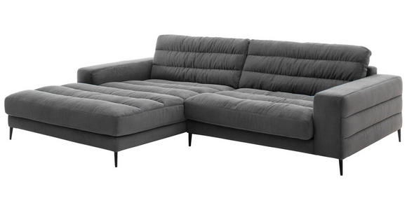 ECKSOFA in Cord Anthrazit  - Anthrazit/Schwarz, Design, Textil/Metall (207/296cm) - Dieter Knoll