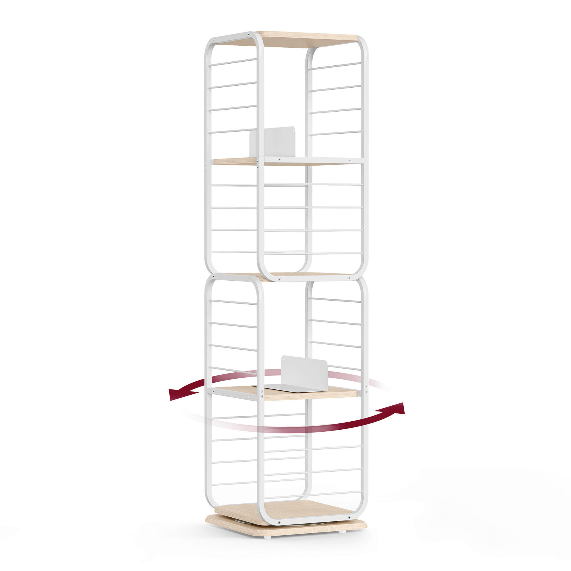 Boxxx KNIHOVNA, bílá, béžová, uhlíková ocel, 43/158/43 cm