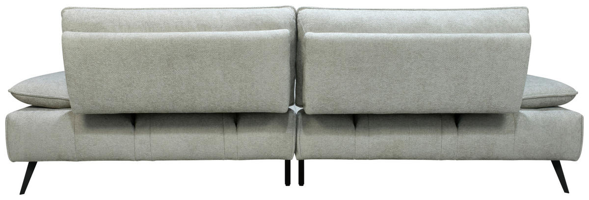 ECKSOFA Ottomane links  Greige Chenille  - Greige/Schwarz, Design, Textil/Metall (188/284cm) - Stylife