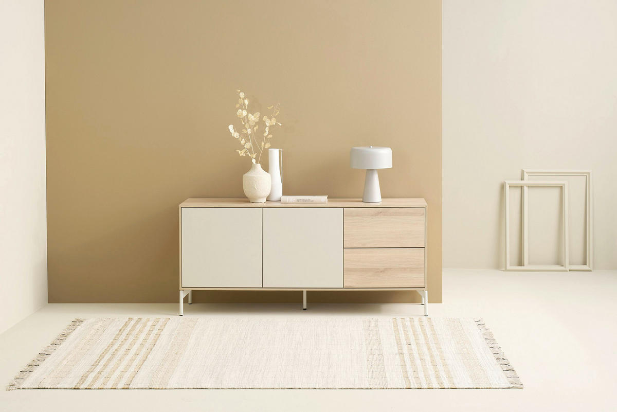 SIDEBOARD LABOE 149/67/41 cm 2 Schublade(n)  - Eiche Bianco/Seidengrau, MODERN, Holzwerkstoff (149/67/41cm) - Schöner Wohnen