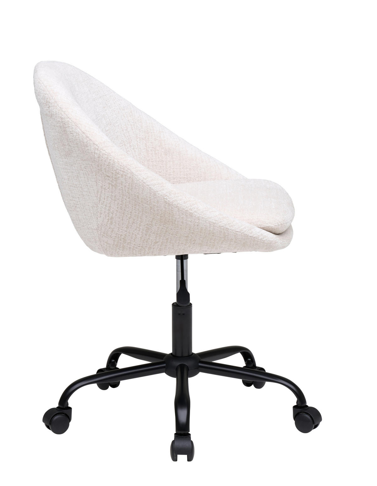 VRTLJIVI STOL kovina, tekstil bela, bež  - črna/bela, Moderno, kovina/umetna masa (62/79/87/61cm) - MID.YOU