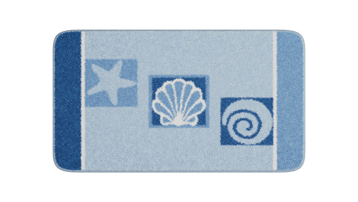 BADEMATTE Blau 65/115 cm  - Blau, Basics, Kunststoff/Textil (65/115cm) - Grund