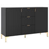 SIDEBOARD Flinn  in 130,5/86/40 cm  - Goldfarben/Schwarz, Design, Holzwerkstoff/Metall (130,5/86/40cm) - Boxxx
