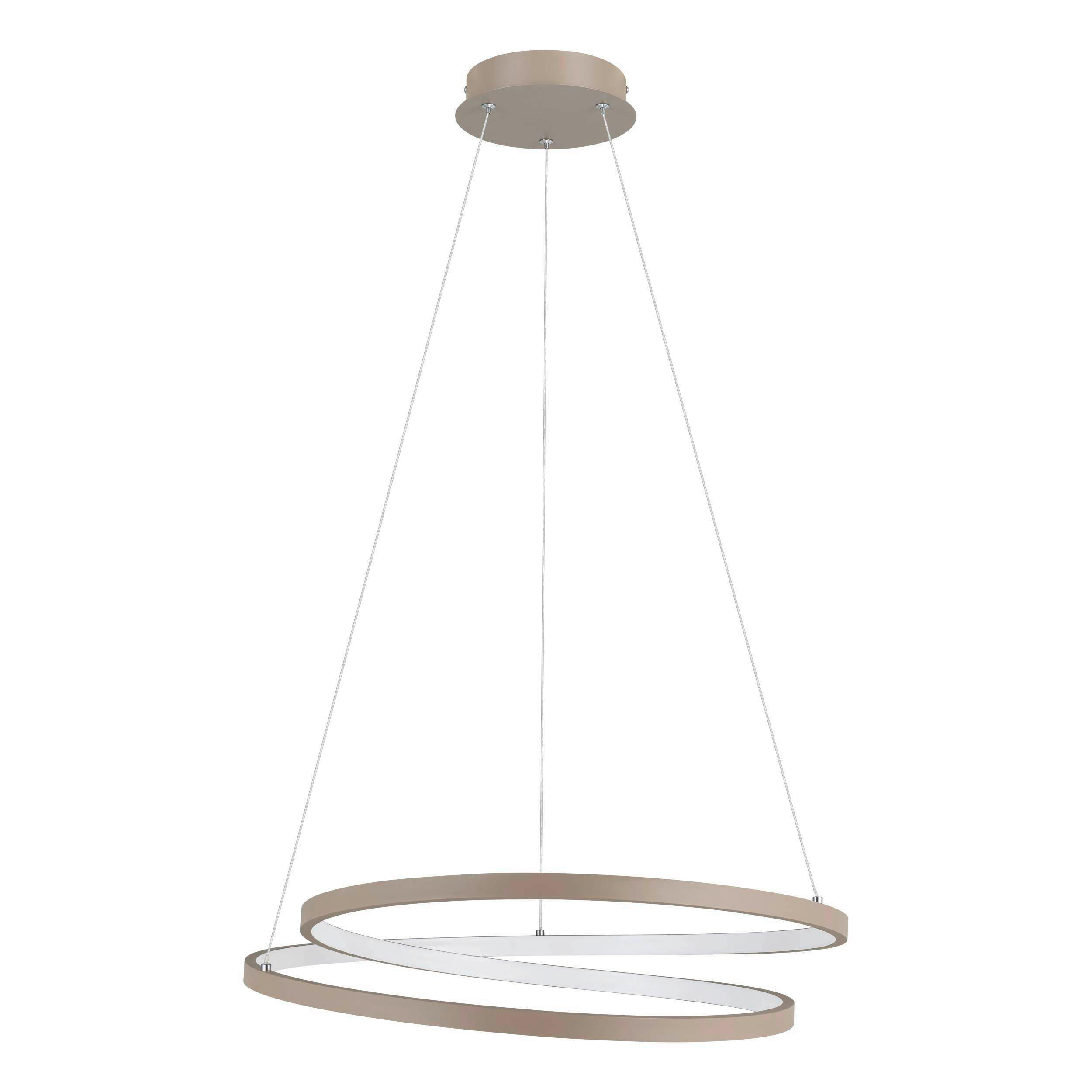LED-HÄNGELEUCHTE 55/150 cm  - Sandfarben/Weiß, Design, Kunststoff/Metall (55/150cm)