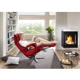 RELAXSESSEL in Leder Rot  - Edelstahlfarben/Rot, Design, Leder/Metall (75/106/88cm) - Dieter Knoll