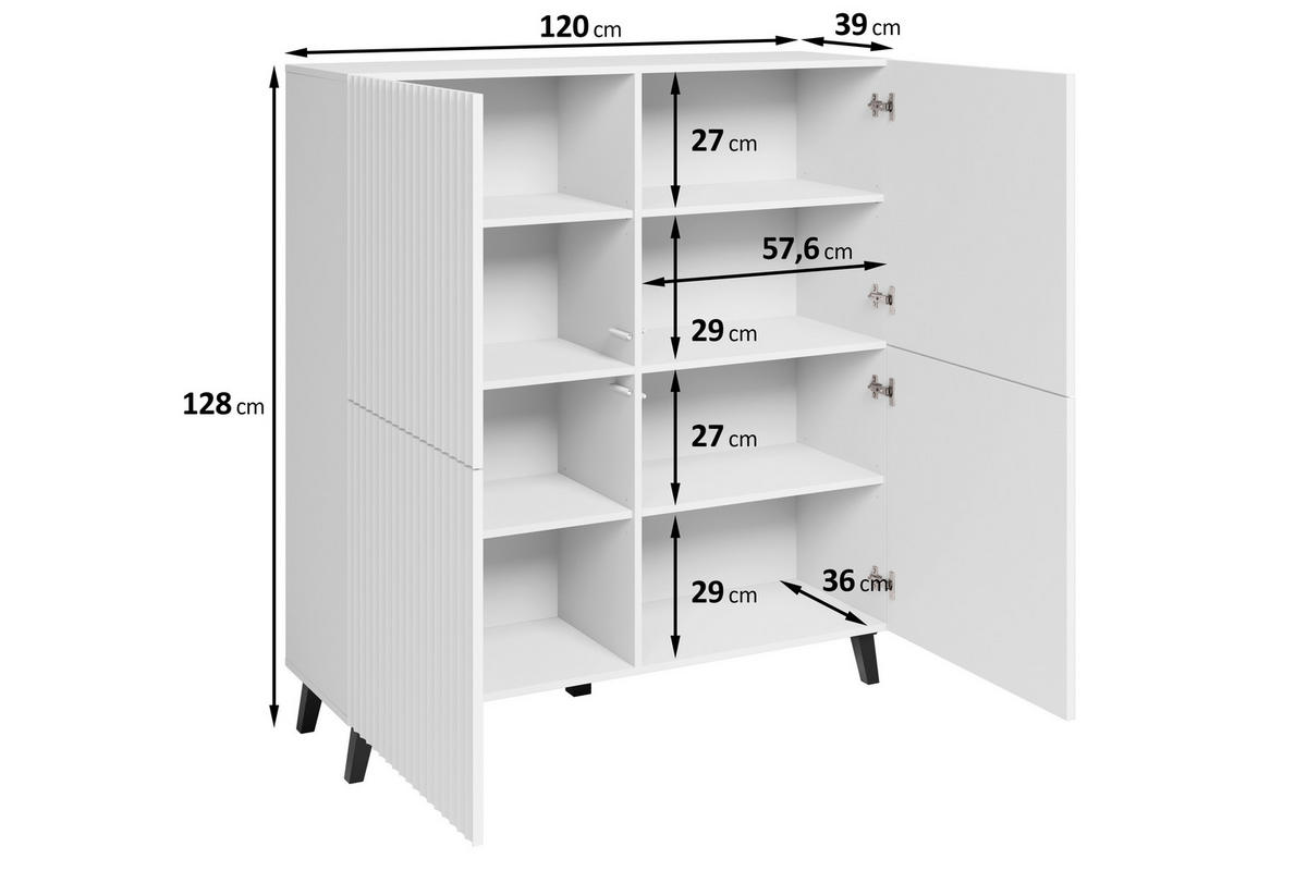 VISOKA KOMODA, črna  - zlate barve/črna, Trend, umetna masa/leseni material (120/130/39cm) - Livetastic