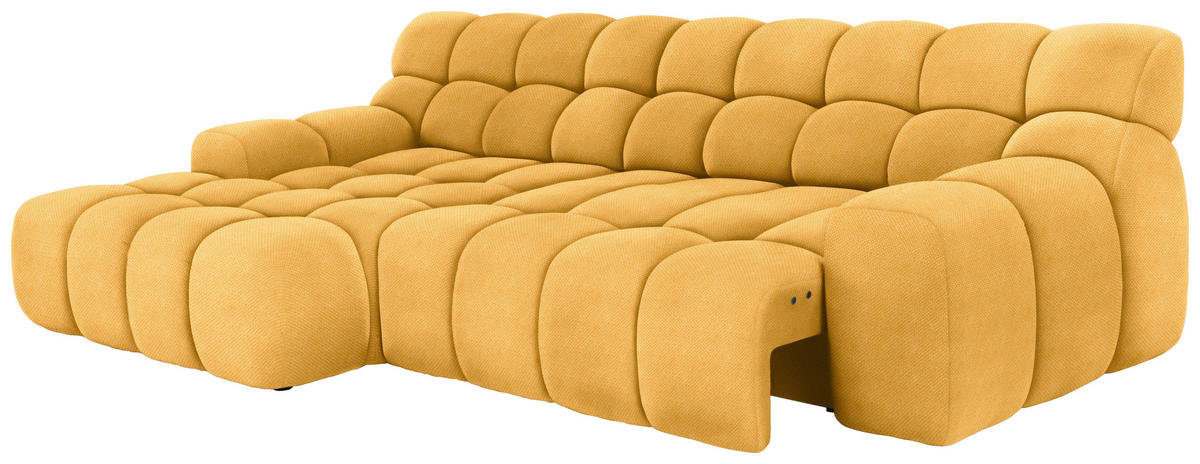 Ecksofa inl. Funktion Gelb Webstoff  - Gelb/Schwarz, MODERN, Kunststoff/Textil (180/297cm) - Welnova