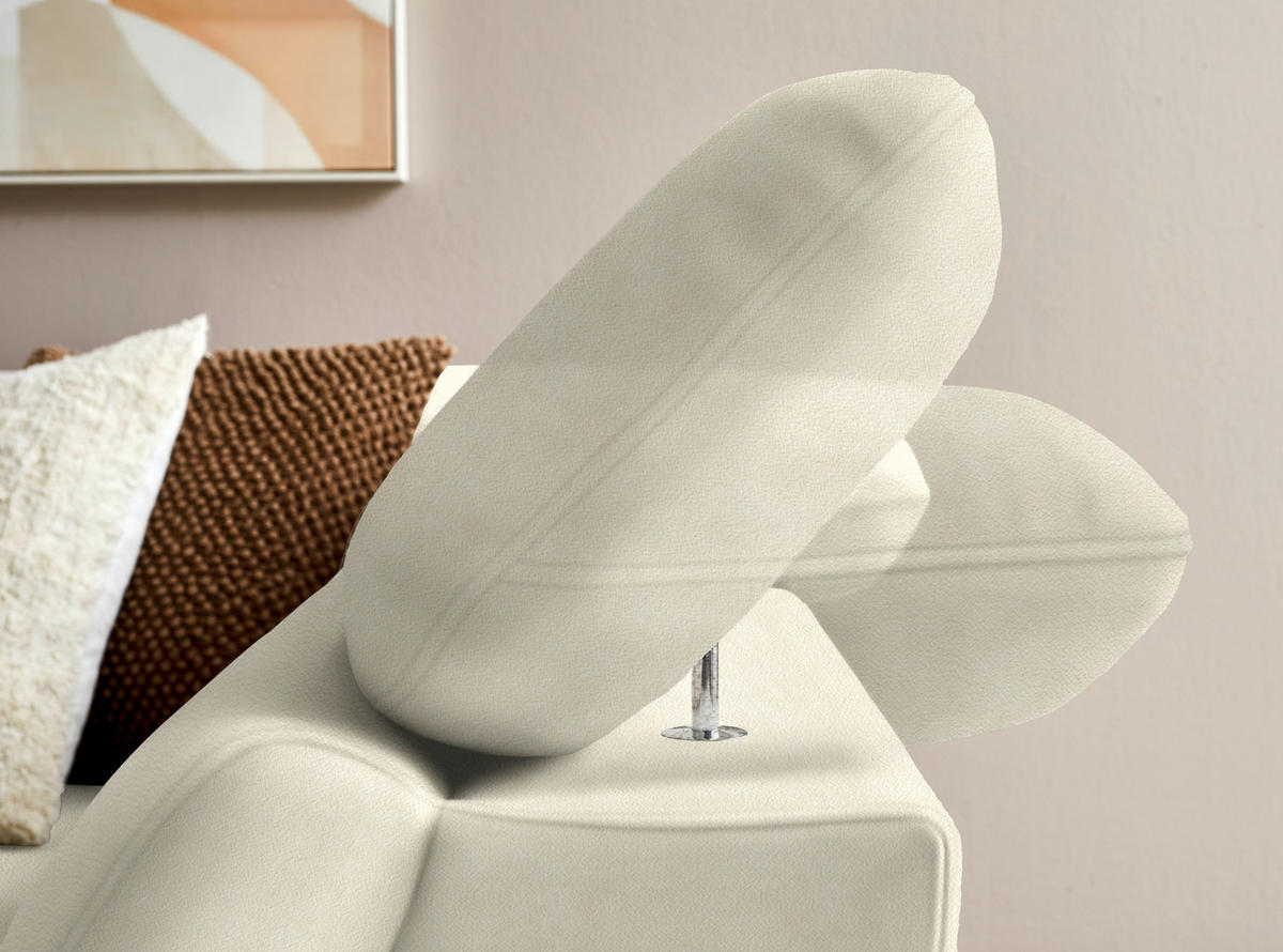 ECKSOFA in Flachgewebe Creme  - Eichefarben/Creme, Modern, Holz/Textil (287/212cm) - Valnatura