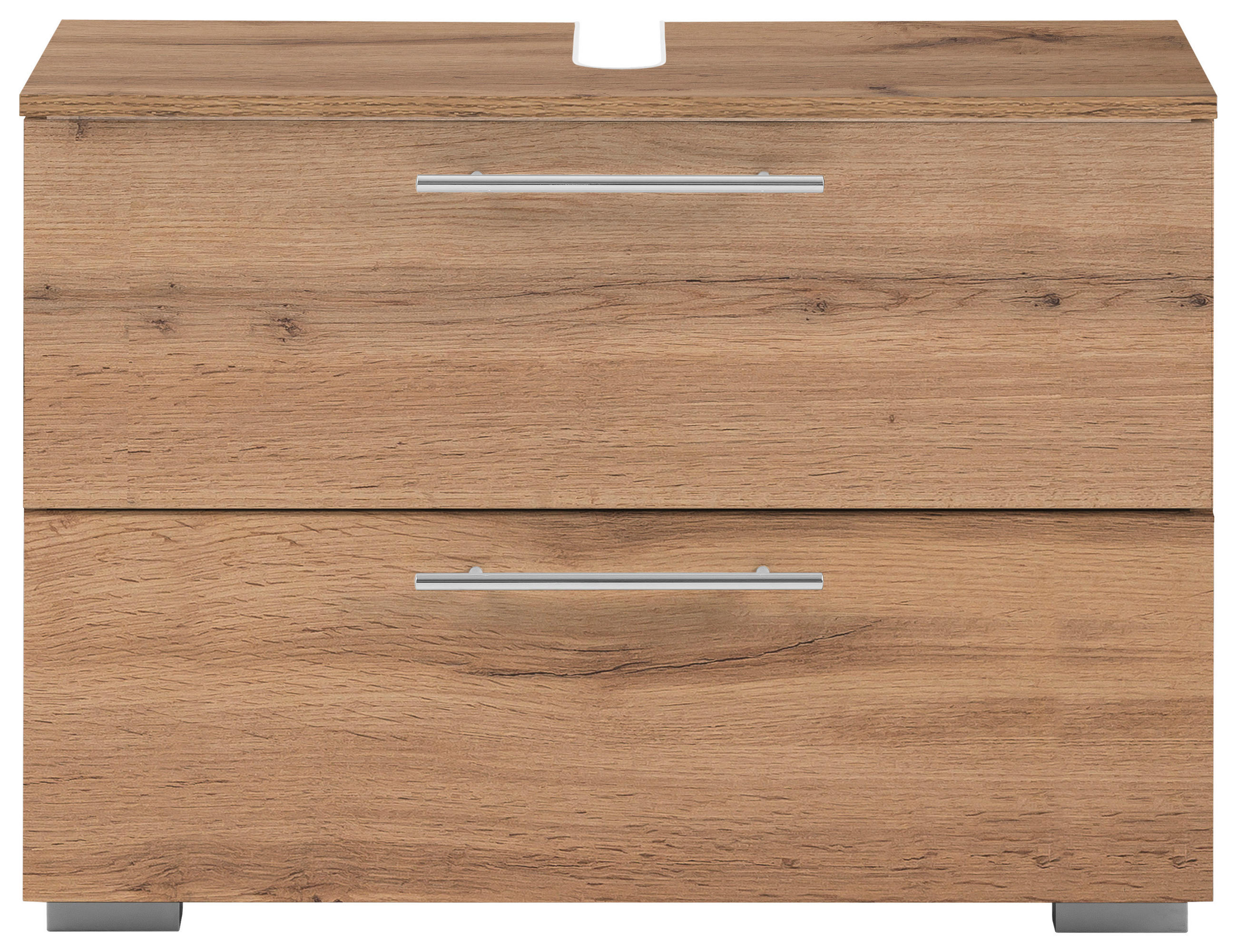 WASCHBECKENUNTERSCHRANK 80,2/59,1/35 cm  - Chromfarben/Eichefarben, KONVENTIONELL, Holzwerkstoff/Metall (80,2/59,1/35cm) - MID.YOU