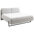 POLSTERBETT 180/200 cm  in Hellgrau  - Hellgrau/Schwarz, Design, Textil/Metall (180/200cm) - Esposa