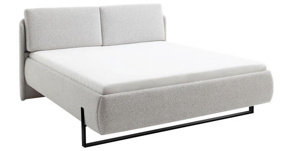 POLSTERBETT 180/200 cm  in Hellgrau  - Hellgrau/Schwarz, Design, Textil/Metall (180/200cm) - Esposa