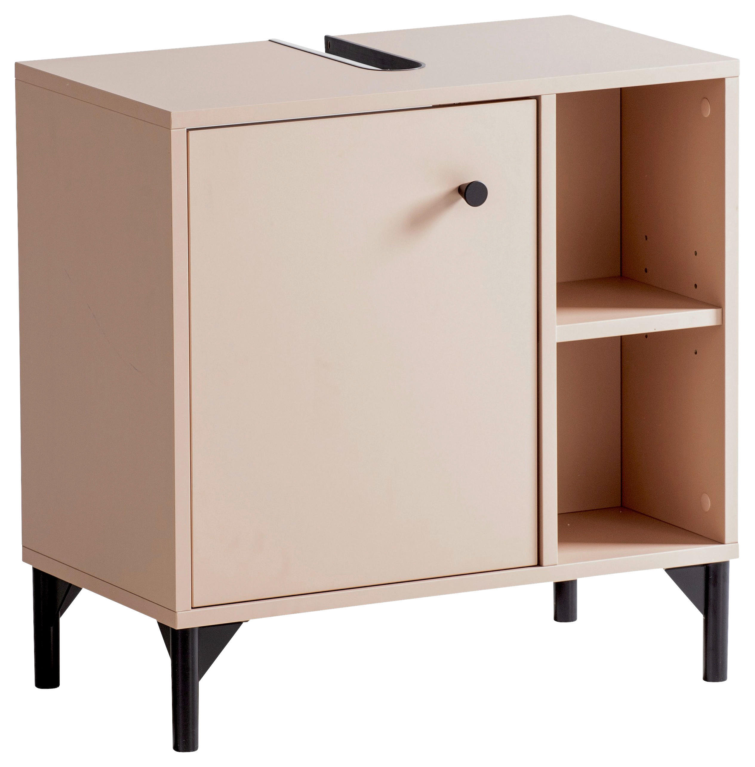 WASCHBECKENUNTERSCHRANK 60,2/60,3/33,1 cm  - Schwarz/Altrosa, KONVENTIONELL, Holzwerkstoff/Kunststoff (60,2/60,3/33,1cm) - Stylife