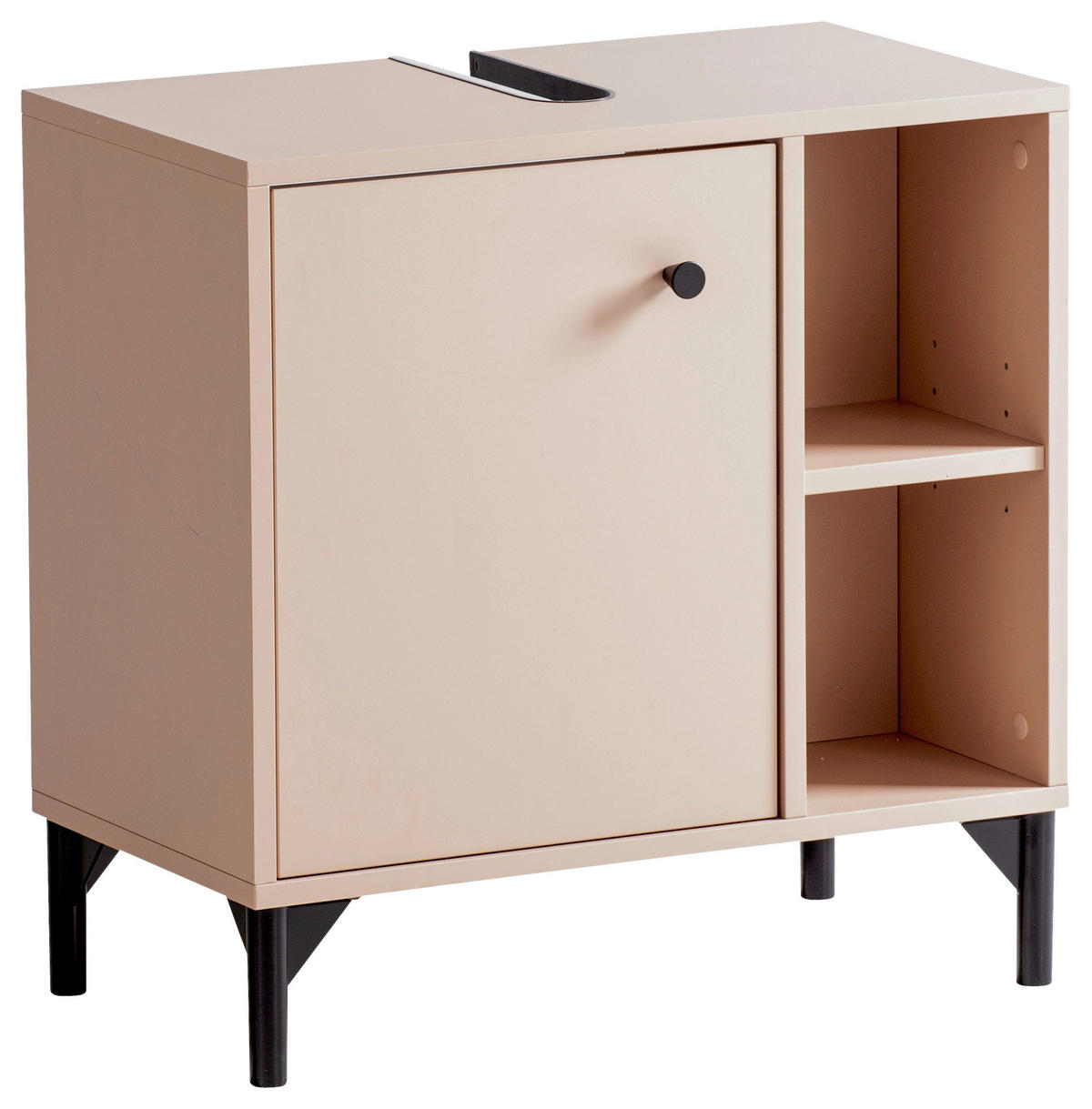 WASCHBECKENUNTERSCHRANK 60,2/60,3/33,1 cm  - Schwarz/Altrosa, KONVENTIONELL, Holzwerkstoff/Kunststoff (60,2/60,3/33,1cm) - Stylife