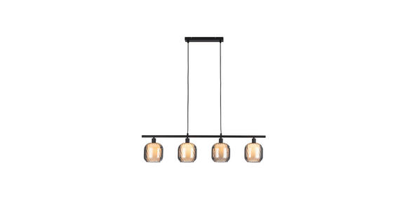 HÄNGELEUCHTE Asellus 100/15/150 cm  - Schwarz/Weiß, Basics, Glas/Metall (100/15/150cm) - Novel