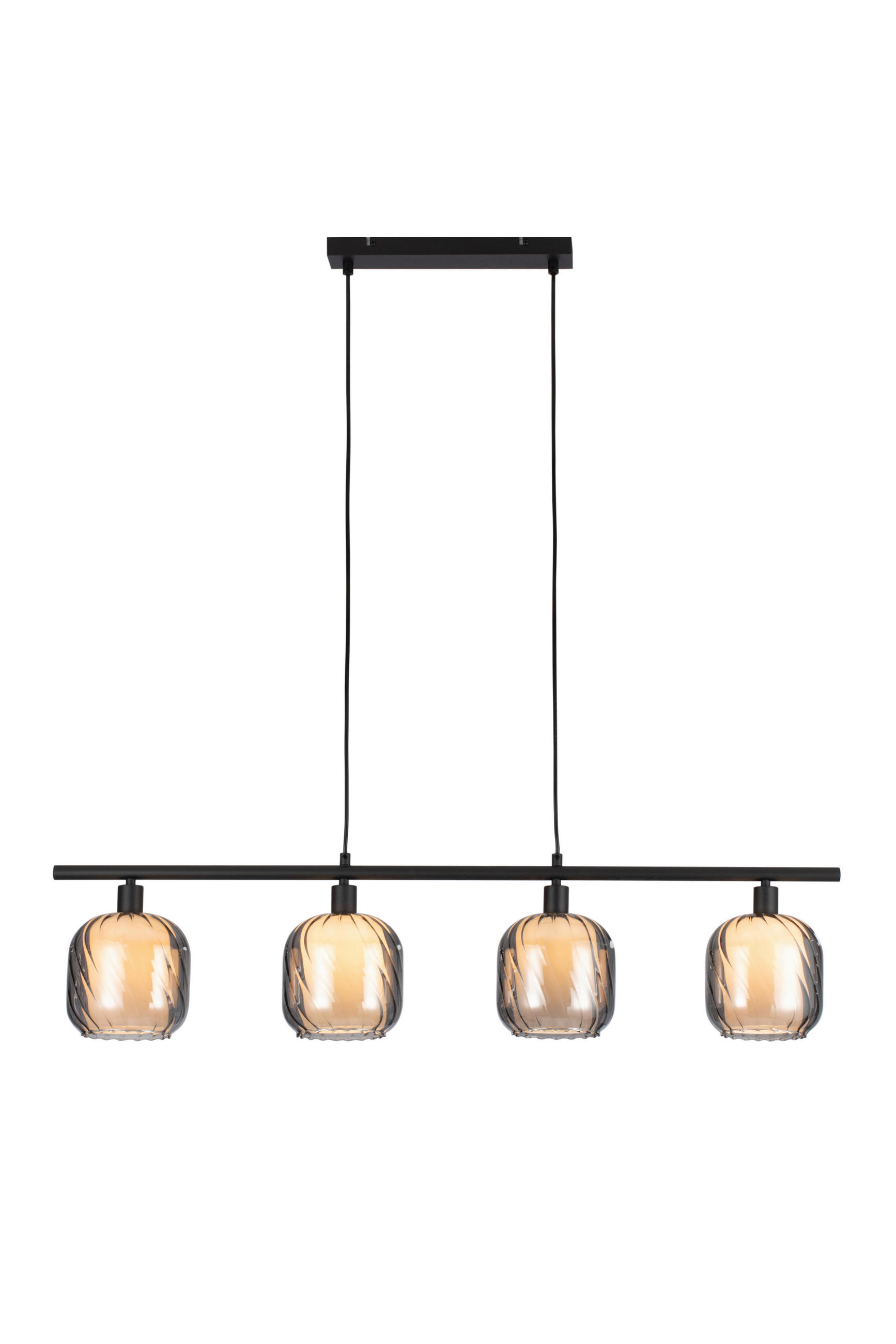 ZÁVESNÉ SVIETIDLO, 100/15/150 cm  - čierna/biela, Basics, kov/sklo (100/15/150cm) - Novel