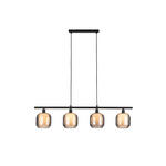 HÄNGELEUCHTE 100/15/150 cm  - Schwarz/Weiß, Basics, Glas/Metall (100/15/150cm) - Novel