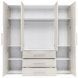 KLEIDERSCHRANK 196/219/59 cm,  in Kaschmir, 4-türig  - Kaschmir/Alufarben, KONVENTIONELL, Holzwerkstoff/Metall (196/219/59cm) - Carryhome