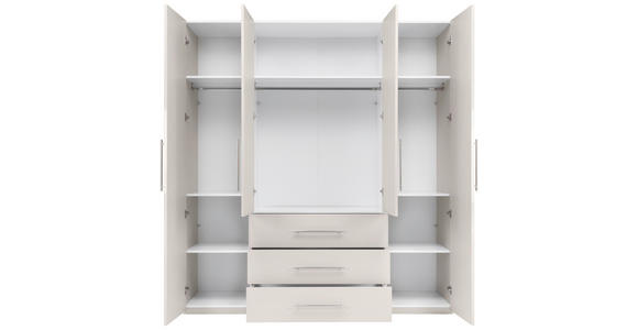 KLEIDERSCHRANK 196/219/59 cm,  in Kaschmir, 4-türig  - Kaschmir/Alufarben, KONVENTIONELL, Holzwerkstoff/Metall (196/219/59cm) - Carryhome