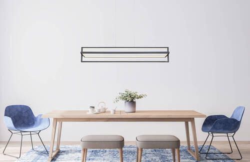 HÄNGELEUCHTE 102/18/120 cm    - Opal/Schwarz, Trend, Kunststoff/Metall (102/18/120cm) - Globo
